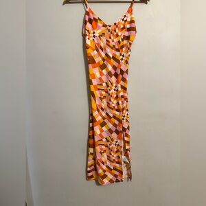 Sexy Summer Multicolor Geometric Maxi Dress